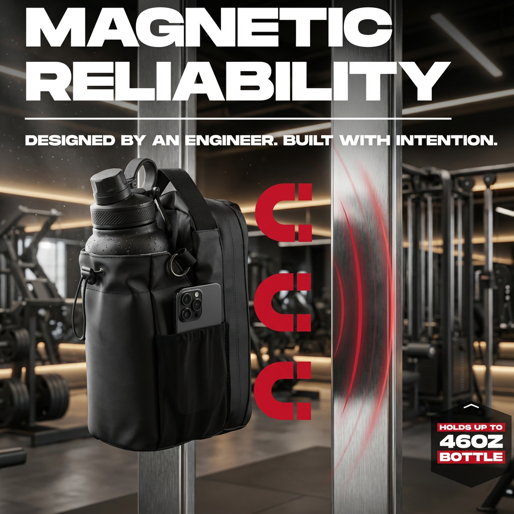Magnetic Gym Bag for Men and Women - Sling Bottle With Magnetic Attachmment