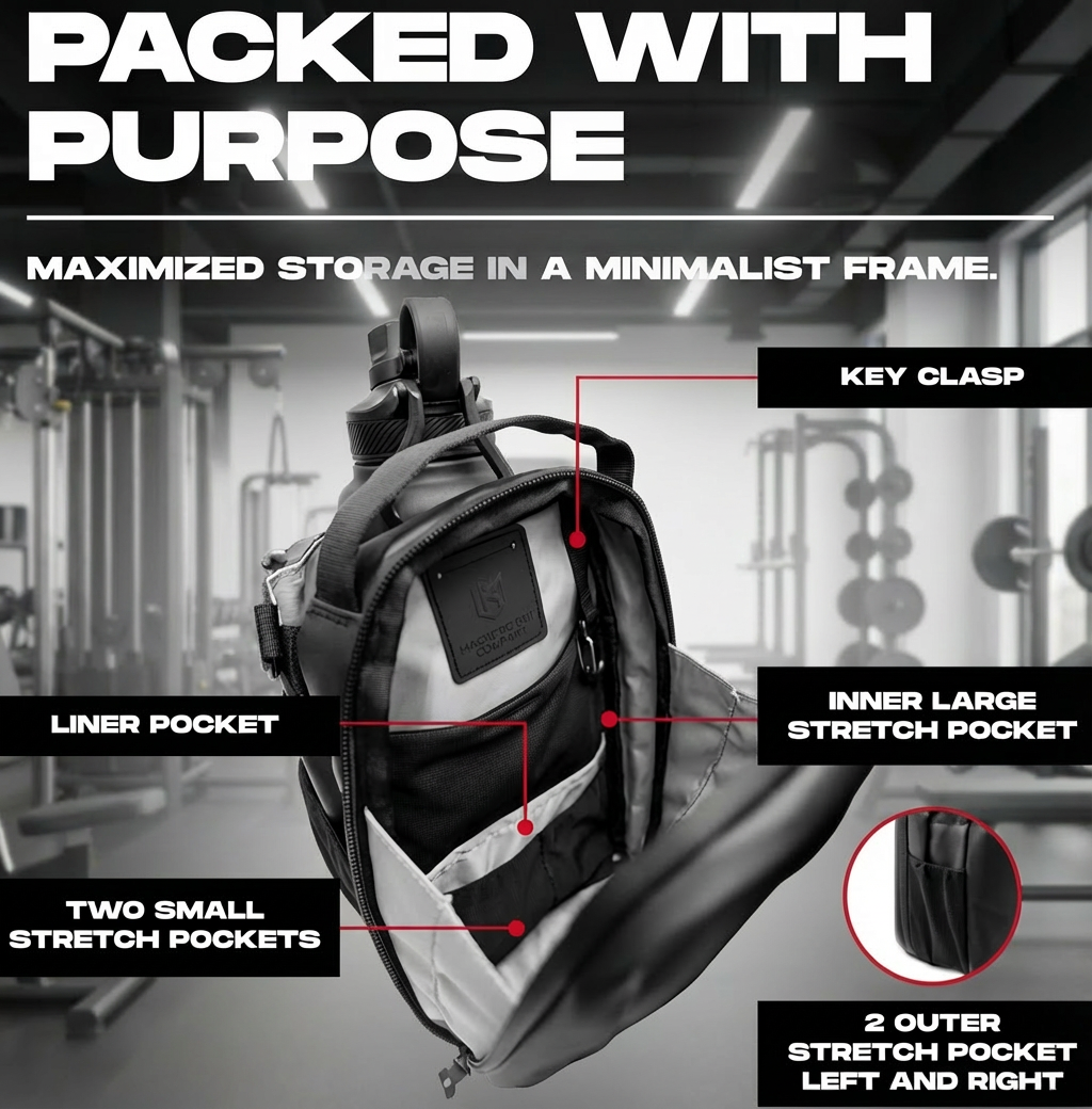 Magnetic Gym Bag for Men and Women - Sling Bottle With Magnetic Attachmment